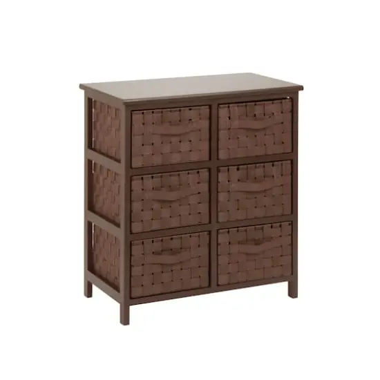 Honey Can Do Brown 6 Drawer Woven Strap Storage Chest {1}