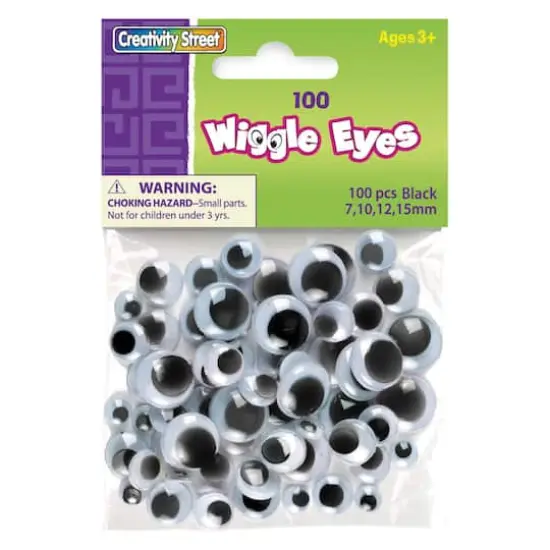 Creativity Street&reg; Black Assorted Size Wiggle Eyes, 6 Packs {1}
