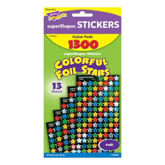 Trend Enterprises&reg; superShapes Multicolor Foil Stars Stickers, 3 Pack Bundle {3}