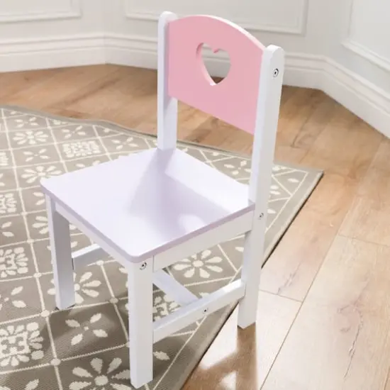 KidKraft White Heart Table & Chair Set {7}