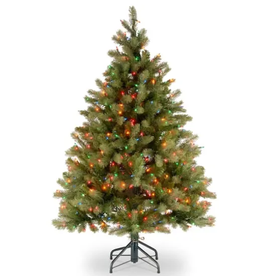 4.5 Ft. Pre-Lit Feel Real&reg; Downswept Douglas Full Artificial Christmas Tree, Multicolor Lights {1}