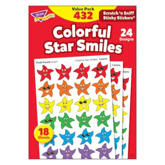Trend Enterprises&reg; Colorful Star Smiles Stinky Stickers&reg;, 432 Pack {4}