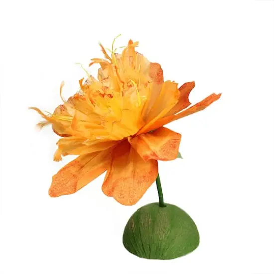 Orange and Green Floral Craft Stem {1}