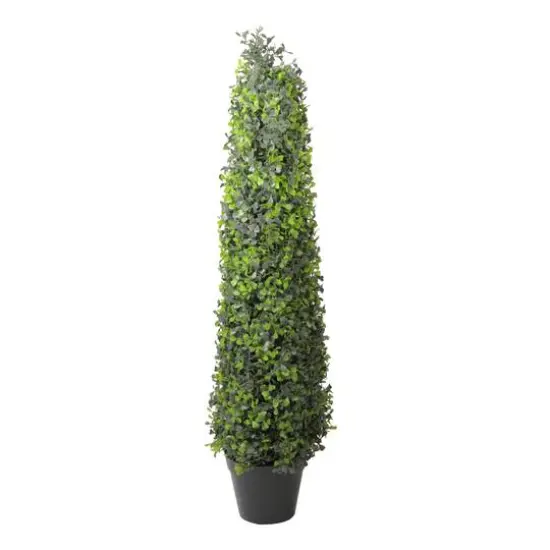36" Two Toned Conical Shaped Shrub Potted Topiary {1}
