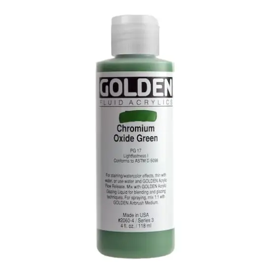 Golden&reg; 4oz. Fluid Acrylics Chromium Oxide Green {1}