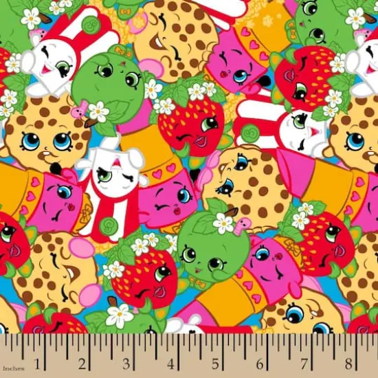 Shopkins Packed Printed Fleece Leggings Polyester/Spandex Fabric {1}