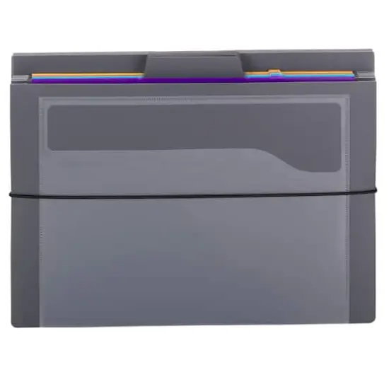 Smead&reg; Cascading Wall Organizer, Gray with 6 Bright Pockets {8}