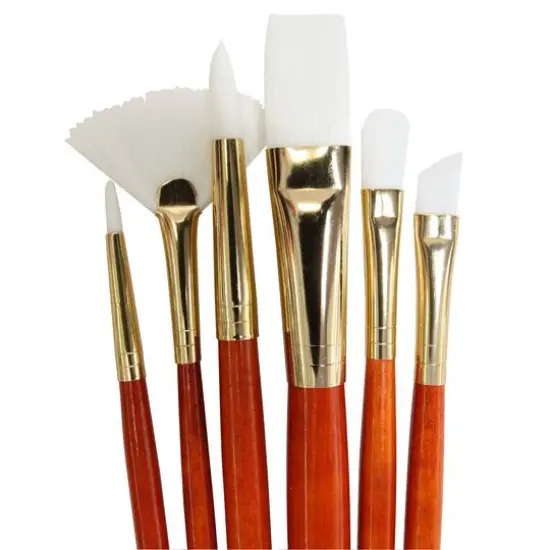 Princeton&trade; RealValue&trade; White Taklon Brush Set With Fan {3}