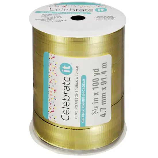 100yd. Gold Crimped Curling Ribbon by Celebrate It&trade; {5}