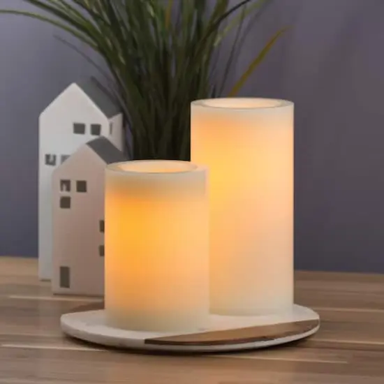 Vanilla Scented LED Pillar Candle with Timer By Ashland&reg;, 4" x 8" {4}