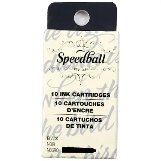 Speedball&reg; Calligraphy Fountain Pen Cartridges Black Ink 10-Pack {1}