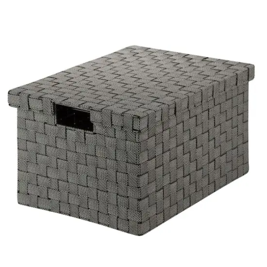 Honey Can Do Black & White Large Woven File Box {1}