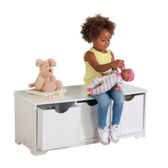 KidKraft Nantucket Storage Bench, White {3}
