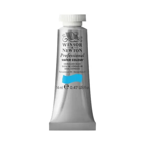 Winsor & Newton&reg; Professional Water Colour&trade; Paint Tube, 14mL Cerulean Blue {1}