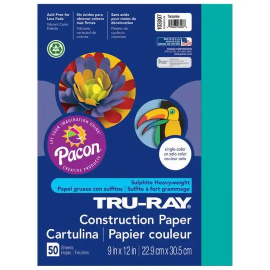Tru-Ray&reg; Construction Paper, 9" x 12", 10ct. White {2}