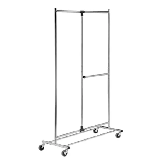 Honey Can Do Dual Bar Chrome Adjustable Garment Rack {1}
