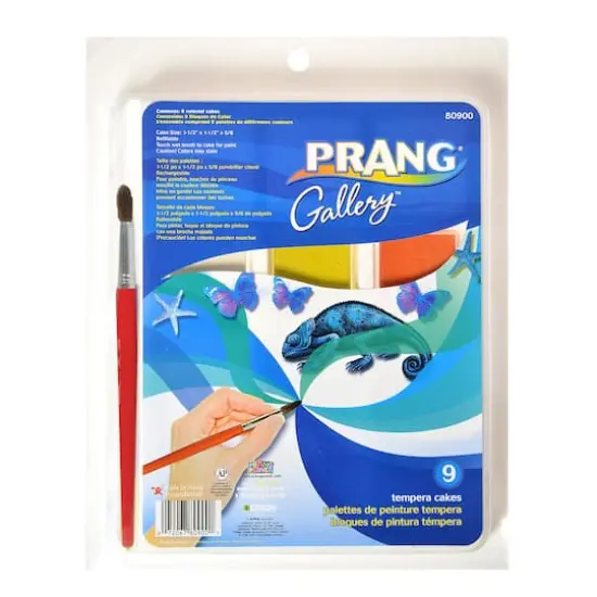 Prang&reg; Gallery&trade; Tempera 9 Color Cake Set with Brush {3}
