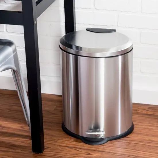Honey Can Do Stainless Steel 12L Oval Step Can {3}