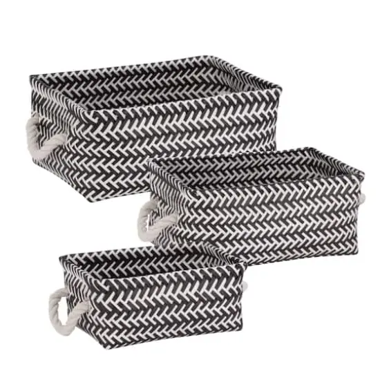 Honey Can Do Zig Zag Basket Set, 3ct. Black {4}