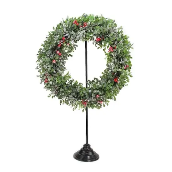 30" Decorative Black Metal Wreath Stand {4}