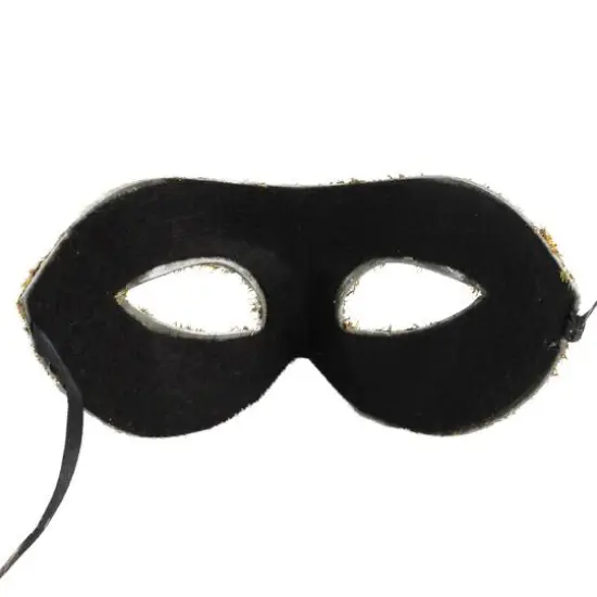 7" Gold and Black Big Cat Animal Print Halloween Mask with Sequins and Glitter {5}