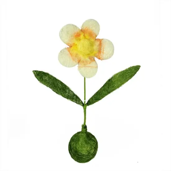 19" Green, Yellow & Orange Spring Floral Tabletop Decoration {1}