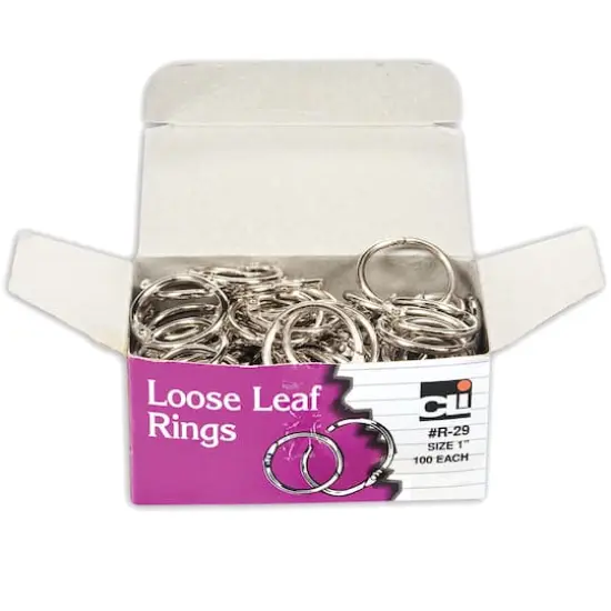 Charles Leonard 1" Loose Leaf Book Rings, 100/Box of 2 {1}