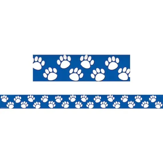 Teacher Created Resources Paw Print Straight Borders, 210ft. Blue/White {1}