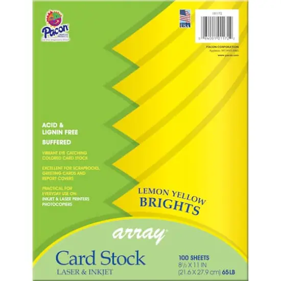 Array&reg; Card Stock, 100 Sheets Lemon Yellow {1}