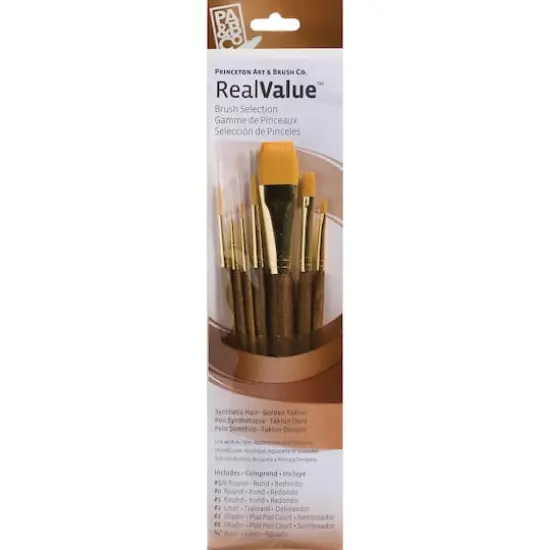 Princeton&trade; RealValue&trade; Golden Taklon Brush Set With 3/4" Wash {1}