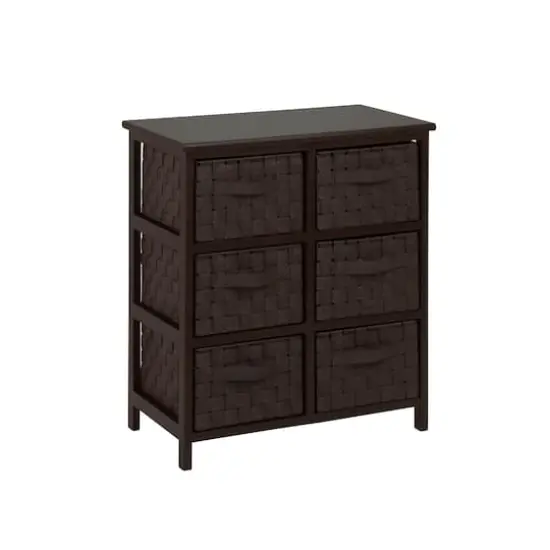 Honey Can Do Black 6 Drawer Woven Strap Storage Chest {1}