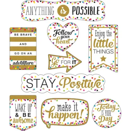 Teacher Created Resources VA: Clingy Thingies® Confetti Positive Sayings Accents {1}
