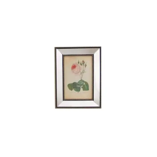 Silver Studded Glass Mirror Encased Photo Picture Frame, 4" x 6" {1}