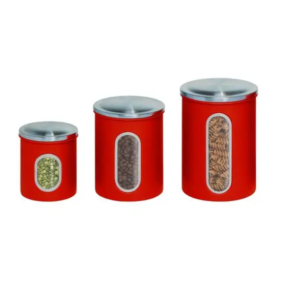 Honey Can Do Storage Canisters, 3ct. Red {5}