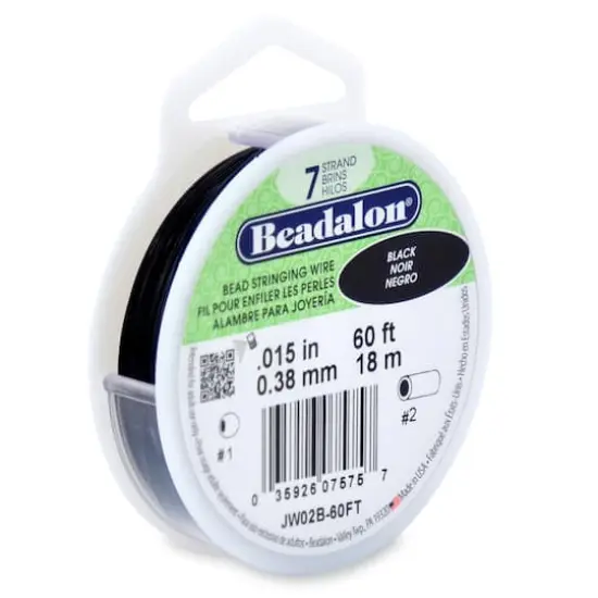 Beadalon&reg; 7 Strand Bead Stringing Wire, 60 ft. Black {1}