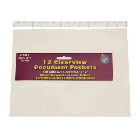Ashley Productions 9.5" x 12" Clear Document Pockets, 3 Packs {1}