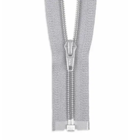 YKK 30" Chrome Gray #5 Nylon Coil Open End Zipper {1}