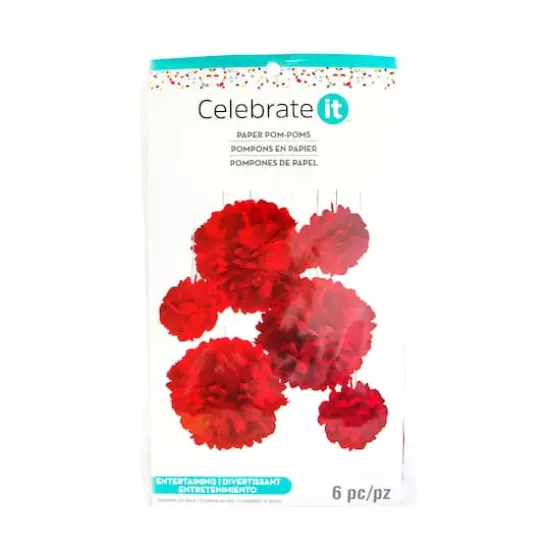 Red Paper Pom Poms By Celebrate It&trade; {7}