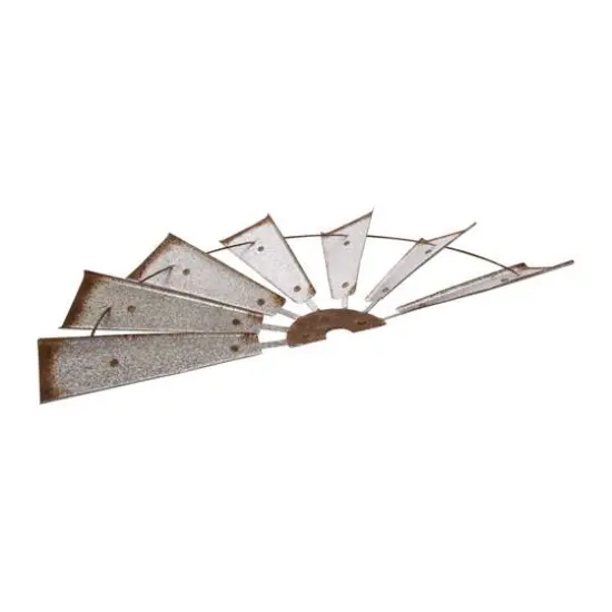 Glitzhome&reg; Galvanized Metal Semi-Circle Windmill Wall D&eacute;cor {8}