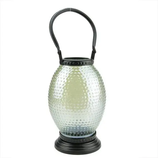 Hammered Luster Hobnail Glass Tea Light Candle Holder Lantern {1}
