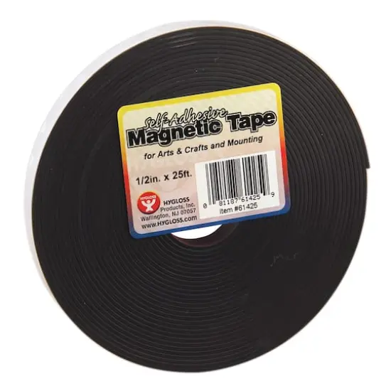 Hygloss Self-Adhesive Magnetic Strips, 0.5" x 300" Per Roll, 3 Rolls {1}