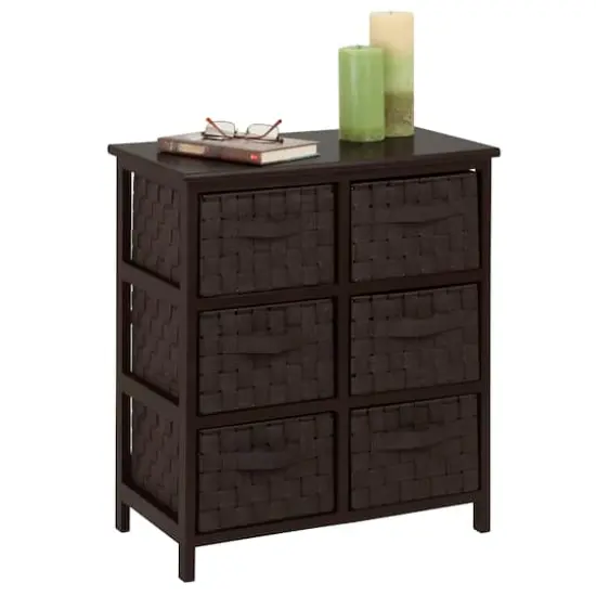 Honey Can Do Black 6 Drawer Woven Strap Storage Chest {3}