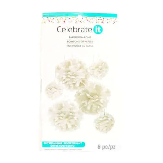 White Paper Pom Poms By Celebrate It&trade; {6}