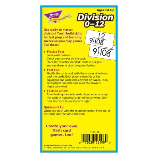 Trend Enterprises&reg; Division 0-12 Skill Drill Flash Cards {4}