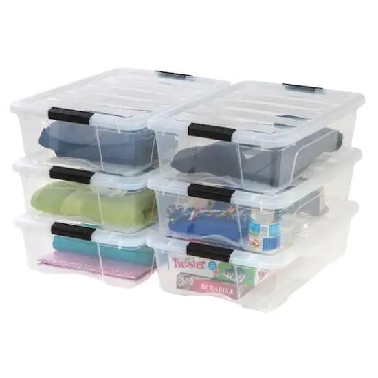 Iris&reg; Stack & Pull&trade; Clear 26 Qt Box, 6 Pack {3}