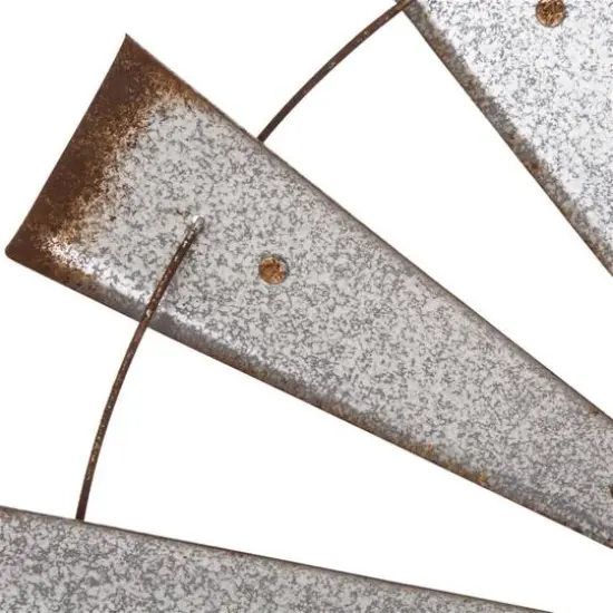 Glitzhome&reg; Galvanized Metal Semi-Circle Windmill Wall D&eacute;cor {5}