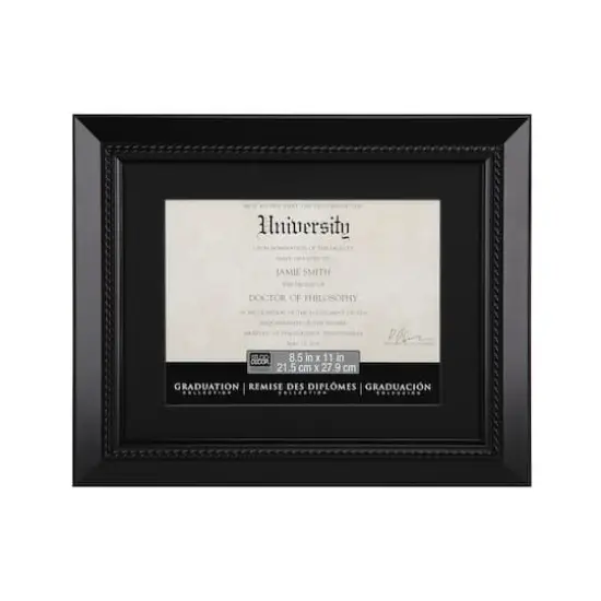 8.5" x 11" Black Document Frame with Mat by Studio Décor® {1}