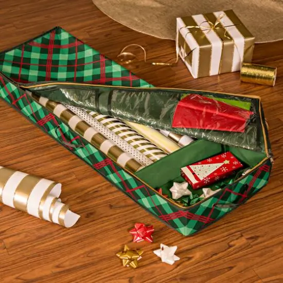 Honey Can Do Very Merry Plaid Wrapping Paper Organizer {4}