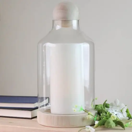 14" Transparent Glass Hurricane {5}