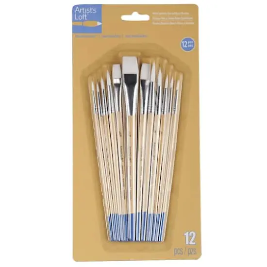 White Synthetic Flat & Round Brushes by Artist's Loft&reg; Necessities&trade; {4}